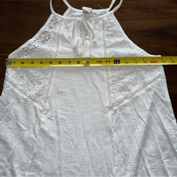 Roxy White Eyelet High Neck Sleeveless Bathing Suit Swim Cover Up Dress S - Picture 8 of 9